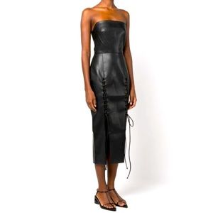 Vegan Leather MIDI Dress
